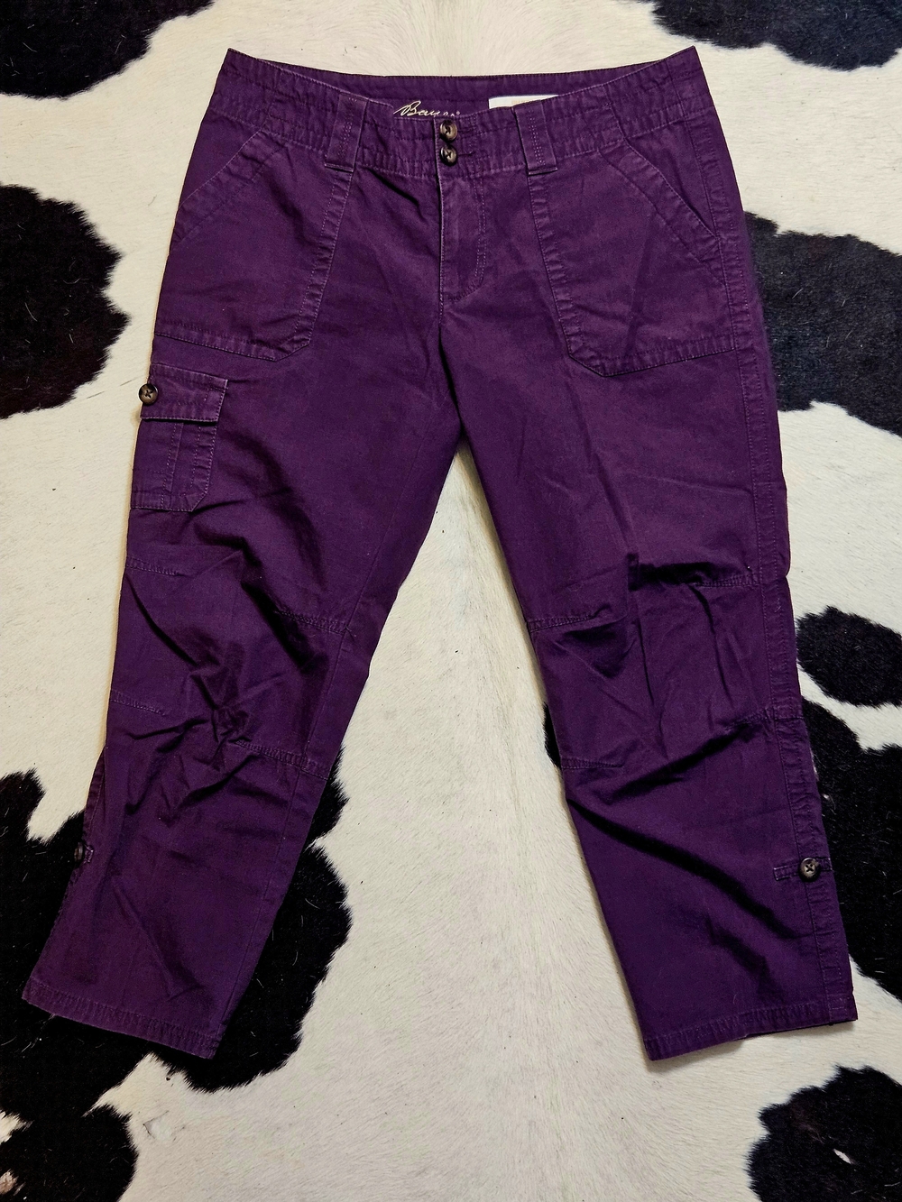 Eddie Bauer Y2k Vintage RIPSTOP  Purple Capris for Women Sz Medium